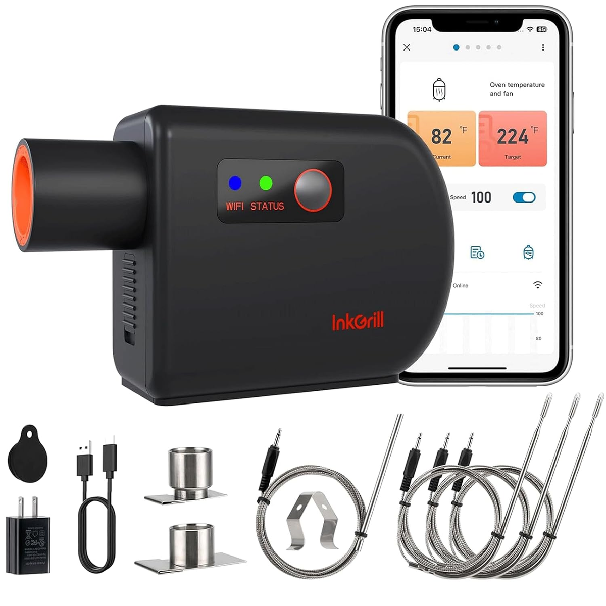 INKGRILL 2.4G WiFi  Smoker Temperature Controller for Outdoor Cooking